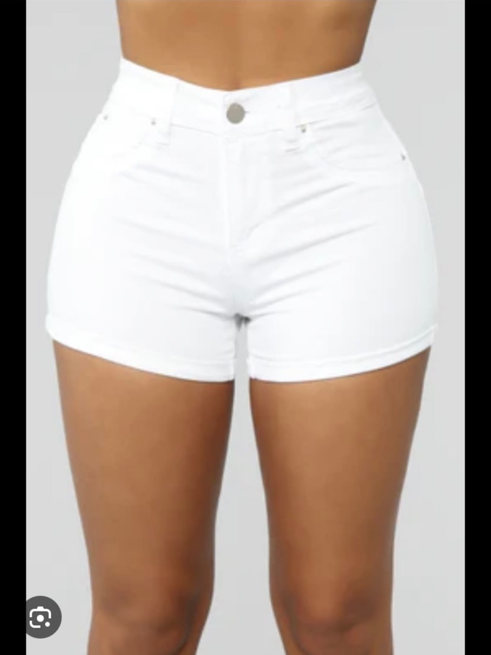 Fashion Nova High-Waist White Denim Shorts